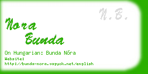 nora bunda business card