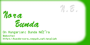 nora bunda business card